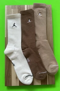 Nike Everyday Jordan Jumpman Cushioned Socks Men Woman Cream Beige Gift Present - Picture 1 of 6
