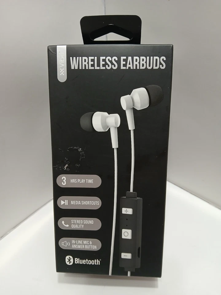 Vibe Sound Wireless Bluetooth Dynamic Stereo Earbuds Black In-Line Mic & Answer  - Image 1 of 1