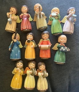 ANRI TORIART 12 STÜCK ENGELORCHESTER HANDBEMALT/GESCHNITZT -ITALIEN-LESEN - Bild 1 von 24