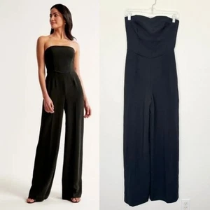 Abercrombie & Fitch trägerloser Premium Crepe Sweetheart Jumpsuit Damen Small NEU - Bild 1 von 10