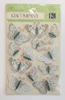 Elegance Butterfly Grand Adhesions Scrapbooking Stickers By K&Company RARE - Image 1 of 2