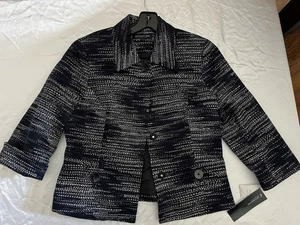 Jones New York Signature Petite Blazer Size 10P Blue Admiral Blazer Jacket New - Picture 1 of 12