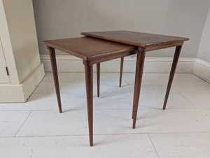 Nest Teak Coffee Tables DANISH Mid Century Drumstick Legs FREE POSTAGE - Picture 1 of 24