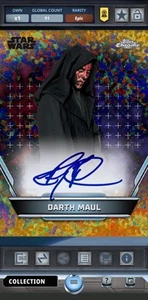 Topps Star Wars Card Trader Hyperspace EPIC AWARD Darth Maul Gold Galactic Dust - Picture 1 of 2