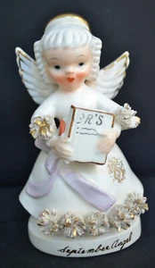 vintage September angel figurine book 3 r's spaghetti girl 4.5" white gold 1194 - Picture 1 of 9