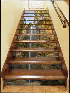 3D Brown Rock 995 Stair Risers Decoration Photo Mural Vinyl Decal Wallpaper - Picture 1 of 5