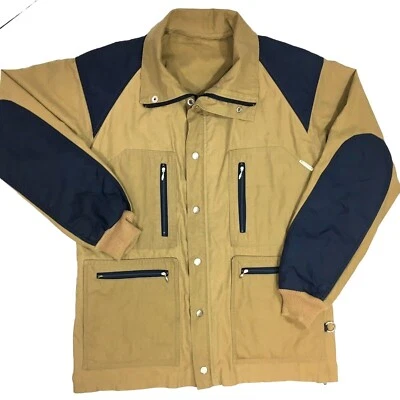 Vintage 60's Obermeyer Men Brown Canvas Blue Nylon SAFARI Style Parka Coat RETRO - Image 1 of 4