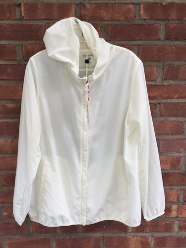 OFF WHITE Uniqlo IDLF Parka donna con cappuccio e tasche taglia L bianco sporco nuovo