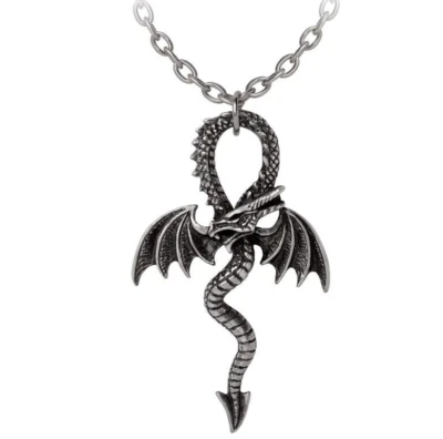 Алхимия готический Дранкх подвеска средневековый дракон египетский анх крест ожерелье P936 - Изображение 1 из 4
