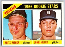 1966 Topps Tigers Rookies - Fritz Fisher/John Hiller RC Detroit Tigers #209