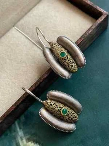 Vintage artisan filigree drop earrings - Picture 1 of 2