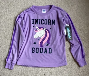 Girls new with tags Jellifish kids purple long sleeve shirt Size L childrens NWT - Picture 1 of 3