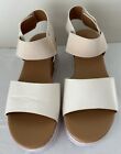 Women’s ZBY Wedge Sandals Size 9.5 White New Without Box Cork Sides