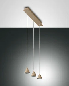 dimmbare Led Pendel Leuchte Hänge Lampe Delta 3flg. Fabas Luce 3443-47-225 gold - Bild 1 von 3