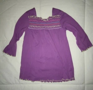 Top smocked bambina viola manica tre quarti di pollice taglia 3T (100% cotone) - Foto 1 di 5