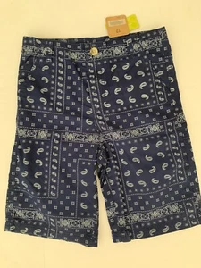 NUOVO pantaloncino Crazy 8 ragazzo blu navy con stampe taglia 12 vita regolabile 100% cotone - Foto 1 di 12