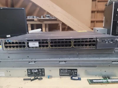 CISCO WS-C3750X-48T-S 48 PORT GIGABIT SWITCH WITH RACK EARS - Image 1 of 4