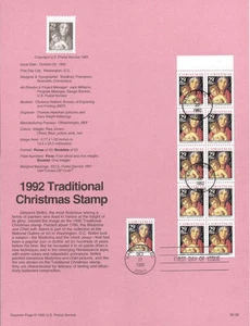 #9239 29c 1992 estampillas de Madonna #2710-2710a página de recuerdo de USPS - Imagen 1 de 1