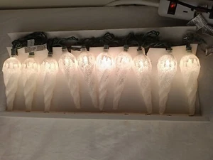 Vintage Frosted Icicle Lights Christmas Lights String Lights 10ct - Picture 1 of 4