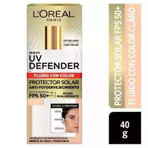 Portector solar L'Oréal UV Defender antifotoenvejecimiento con color claro FPS 5 - Picture 1 of 4