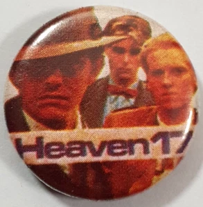 1980's Heaven 17 Pop Music Band Plastic/Tin Badge 25mm Dia. Temptation - Picture 1 of 2