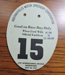 Indy 500 Pit Badge Backup Card #15 - Bild 1 von 2