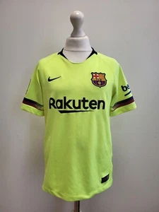 VV420 BOYS NIKE DRI-FIT YELLOW FC BARCELONA FOOTBALL SHIRT  AGE 10-12 - Picture 1 of 4