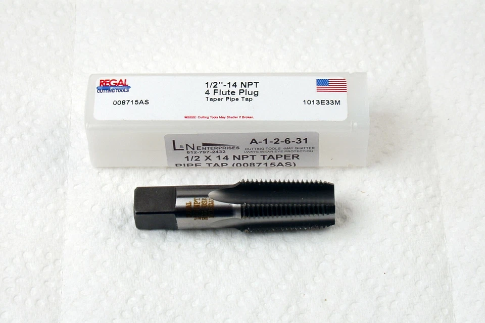 1/2 X 14 NPT HSG 4 FLUTE  TAPER PIPE TAP -USA-REGAL  (A-1-2-6-31) - Image 1 of 1