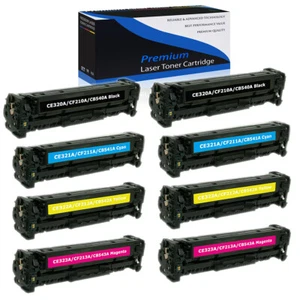 8PK BK/C/Y/M CE320A-CE323A 128A Toner For HP LaserJet Pro CM1415FNW CP1525NW - Picture 1 of 24
