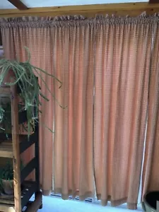 Lot of 4 Primitive Berry Vine Lined Curtains (4 long panels) - Picture 1 of 4