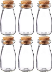 100Ml Mini Glass Jars with Cork Stoppers Milk Glass Bottles Small Glass Favor Ja - Picture 1 of 12