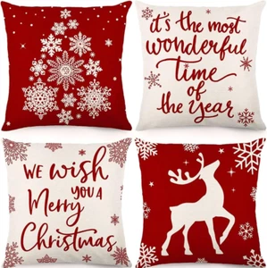 Geli Christmas Pillow Covers,18 X 18 Inch Throw Pillow Case Cushion Cover Linen - Picture 1 of 6