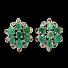 Oval Green Emerald 5x4mm Sapphire Gemstone 925 Sterling Silver Jewelry Earrings