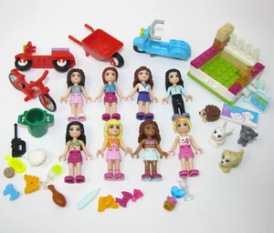 8 Lot Of Lego Friends minifigures Animals Dog bear bunny hedgehog scooter - Picture 1 of 4