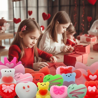 36 Piezas Juguetes Blandos Mochi Día de San Valentín, Juguetes Alivio del Estrés Regalos Fiesta Foto 1 de 4
