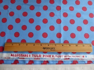 OOP BTHY TULA PINK ALL STARS PWTP118 Pom Poms Lupine Blue Quilt Cotton Fabric - Picture 1 of 4
