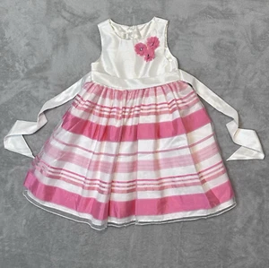 American Princess Girls Dress 5 Pink White Fancy Party Tea Wedding Dress-Up - Picture 1 of 16