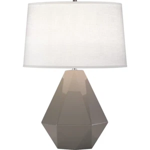 Robert Abbey Delta 1 Light Table Lamp, Smoky Taupe/Polished Nickel - 942 - Picture 1 of 1