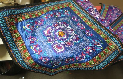 Lot of 6 Hand Embroidered Ethnic Asian Vietnam Pillow Cushion Covers 17" Sq. - Image 1 of 4