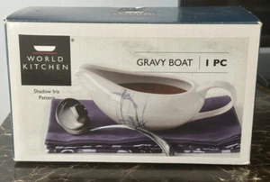 World Kitchen Gravy Boat Shadow Iris Pattern - Picture 1 of 4