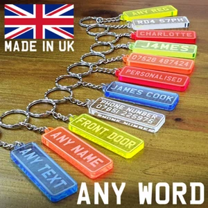 1st CLASS PERSONALISED Any NAME WORD Keyring KEYCHAIN FROZEN UK NUMBER Teacher - Picture 1 of 19