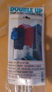 Closet HANGING RACK Clothes Organizer hang mount on Rod, Clothing Purses Storage - Picture 1 of 5