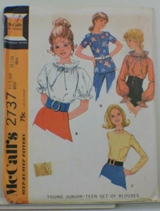 McCall's 2737 Vintage ungeschnittenes Muster - Young Jr Teen Blusenset Größe 13/14 - Bild 1 von 3