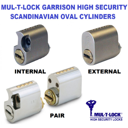 MUL-T-LOCK Garrison Scandinavian Oval Cylinders High Security for ASSA Locks