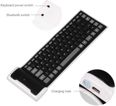 R2DIGITAL TASTIERA BLUETOOTH IN GOMMA SILICONE FLESSIBILE USB PER PC TABLET IMPERMEABILE