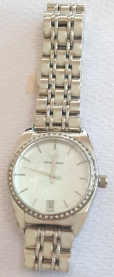 Emporio Armani Ladies Stainless Steel Watch with Crystal Bezel AR0379 NOS - image 1 of 4