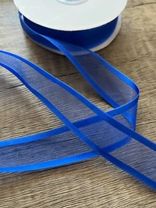 7/8" Satin Edge Organza Sheer Ribbon Assorted Many Colors Spool 25 yd - Picture 1 of 20