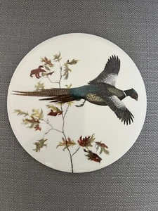 Vintage Ceramic Pheasant Bird Round Tile Trivet Hot Plate Delano Studios - Picture 1 of 8