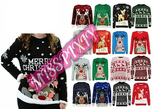 Children's Boys Girls Xmas Christmas Kids Winter Sweater Knitted Retro Jumper   - Picture 1 of 14
