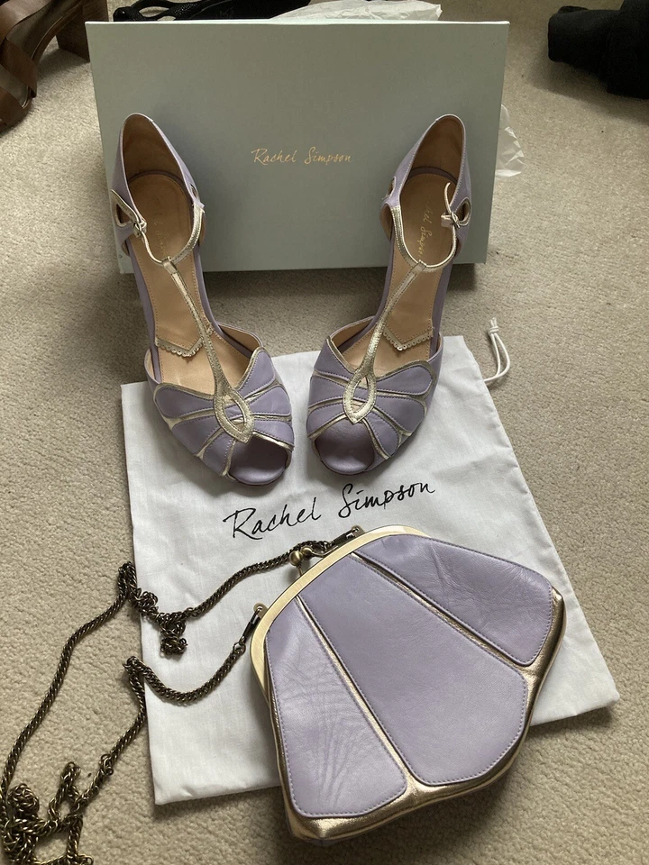 Rachel Simpson Shoes Size 41 & Clutch Bag Set In Lavender - Image 1 of 4